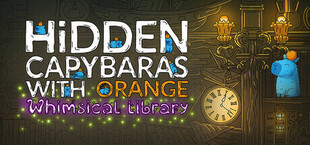 Hidden Capybaras with Orange in the Whimsical Library