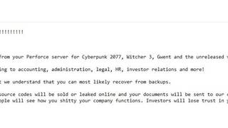 Хакеры грозятся слить в сеть важные внутренние данные компании CD Projekt RED