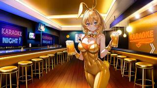 Bunny-girl with Golden tummy